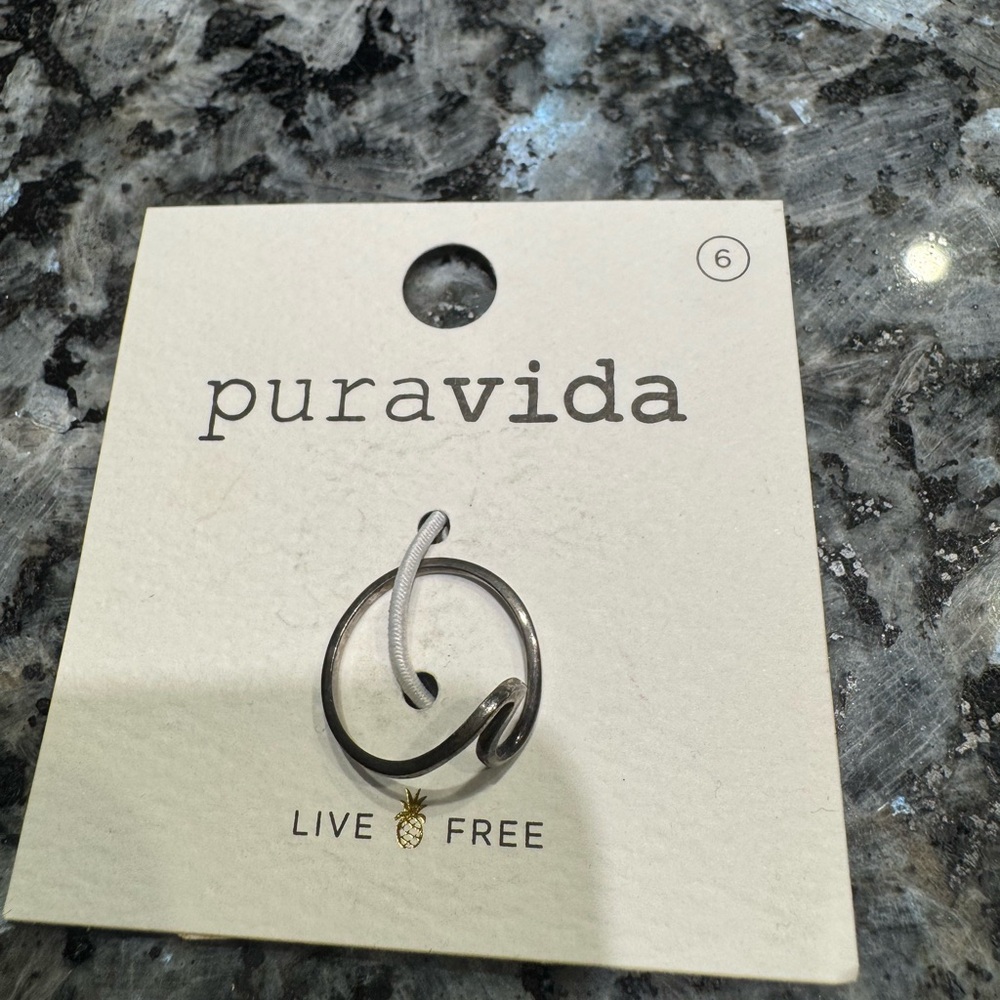 Pura Vida Sterling Silver Wave Ring